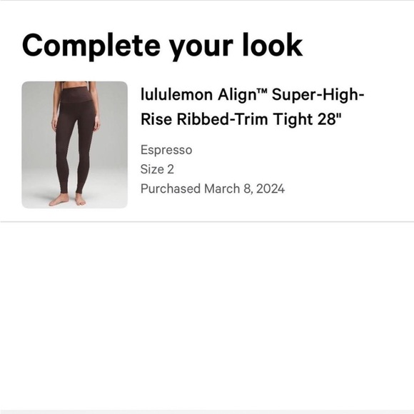 lululemon Align Super-High-Rise Ribbed-Trim Tight 28" - Picture 4 of 4